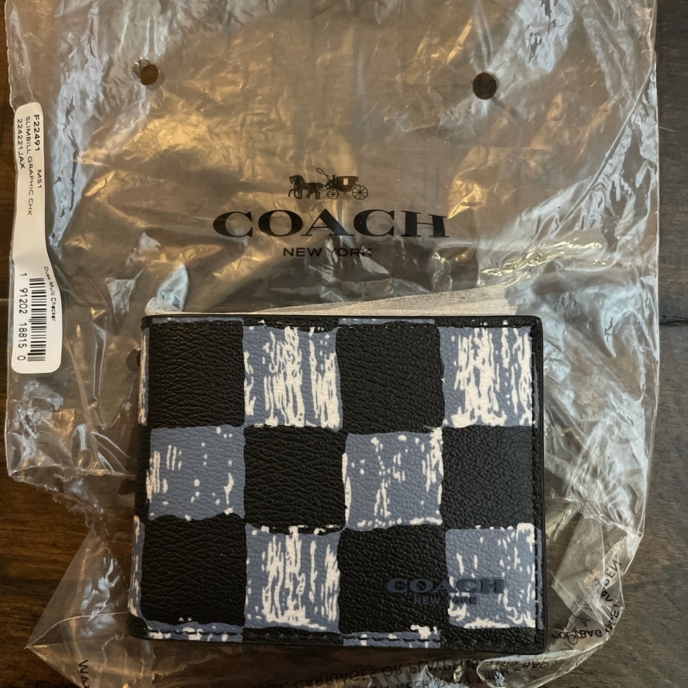 Brand New Coach Wallet-$75 Slim Bill Graphic Chker